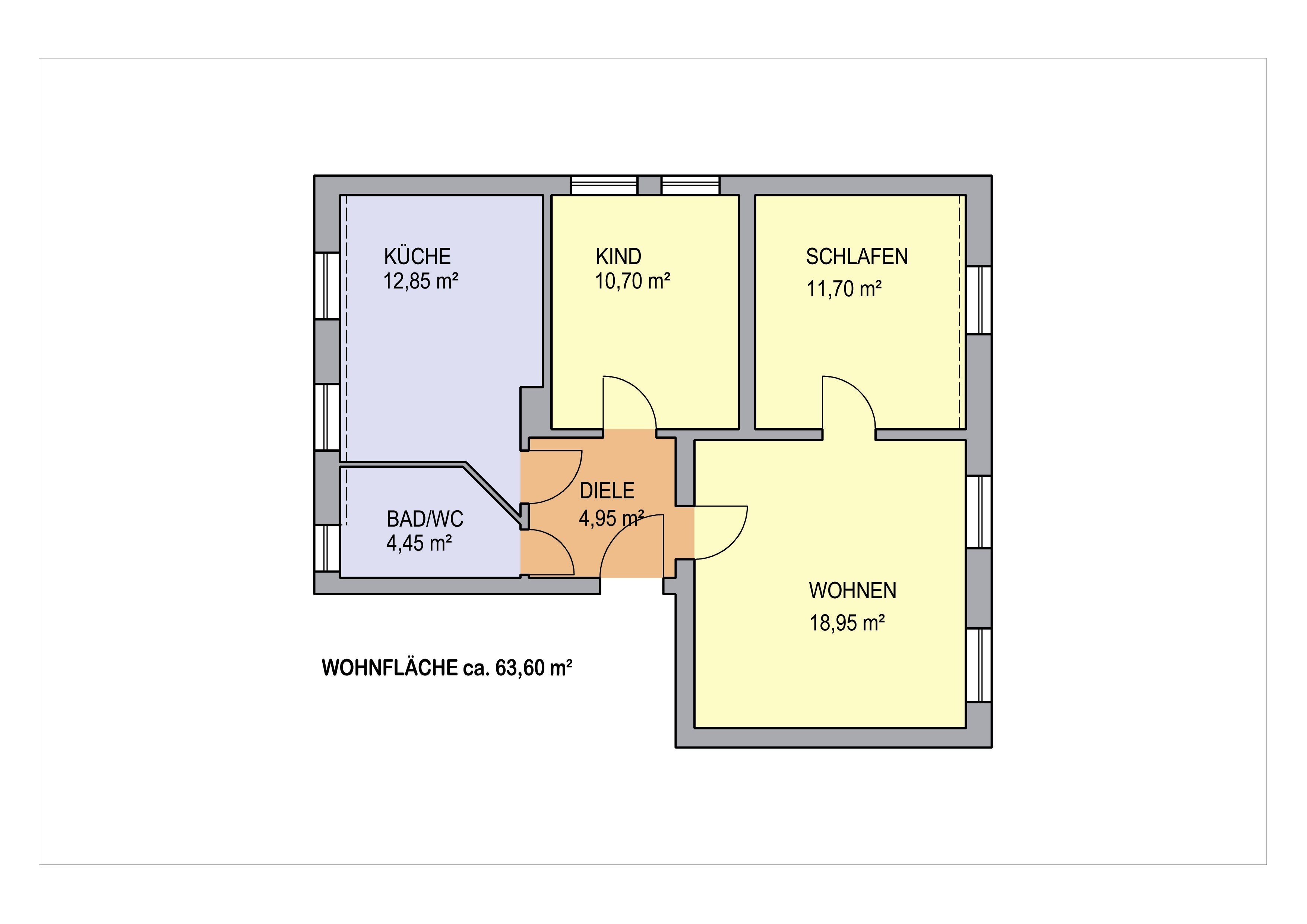 Wohnung zur Miete 380 € 3 Zimmer 63,6 m²<br/>Wohnfläche 2.<br/>Geschoss ab sofort<br/>Verfügbarkeit F.-Erdner-Straße 2 Bitterfeld Bitterfeld-Wolfen 06749