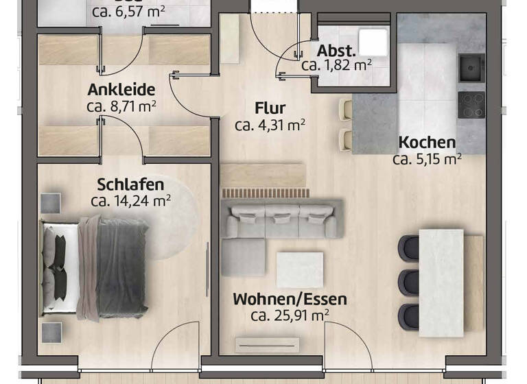 Wohnung zum Kauf provisionsfrei 398.000 € 2 Zimmer 74,8 m²<br/>Wohnfläche EG<br/>Geschoss Sandwigstraße 4 Glücksburg Glücksburg 24960