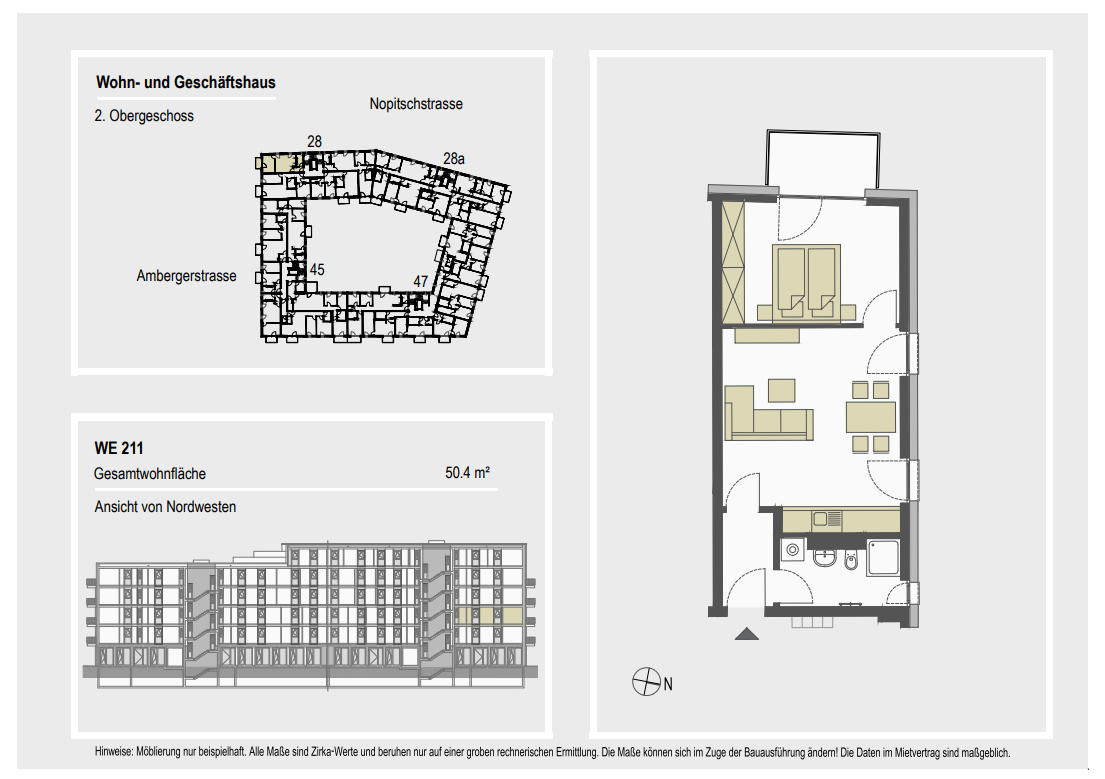 Wohnung zur Miete 755 € 2 Zimmer 53 m²<br/>Wohnfläche 2.<br/>Geschoss 01.12.2024<br/>Verfügbarkeit Nopitschstraße 28 Sandreuth Nürnberg 90441