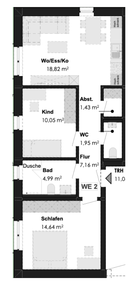 Wohnung zum Kauf 329.000 € 2 Zimmer 55,7 m²<br/>Wohnfläche Merching Merching 86504