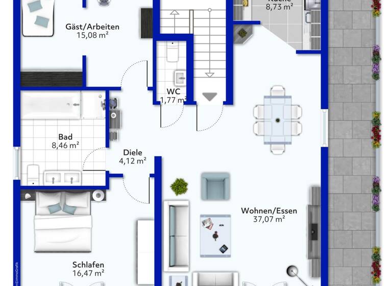 Penthouse zum Kauf 335.000 € 3 Zimmer 104,5 m²<br/>Wohnfläche Weilbach Flörsheim 65439