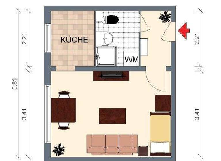 Studio zur Miete 210 € 1 Zimmer 26,2 m² 6. Geschoss Bernhard-Kretzschmar-Weg 5 Döbeln 04720