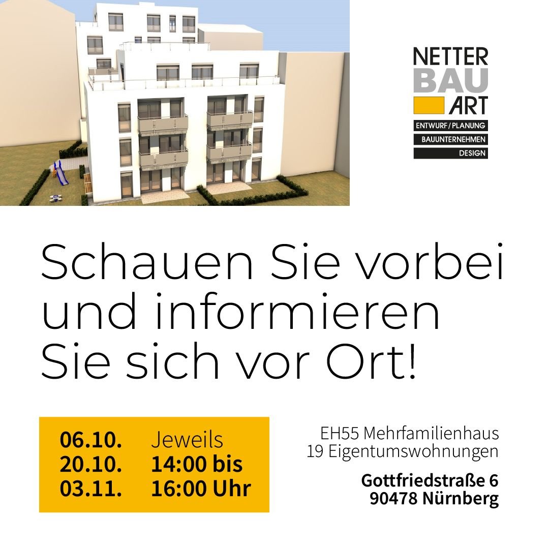 Wohnung zum Kauf provisionsfrei 418.900 € 2 Zimmer 64,9 m²<br/>Wohnfläche EG<br/>Geschoss Gottfriedstraße 6 Nürnberg 90478