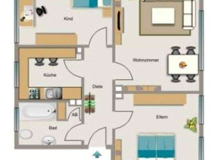 Wohnung zur Miete 475 € 3,5 Zimmer 60,1 m² 2. Geschoss Alleestraße 72 Alt-Hamborn Duisburg 47166