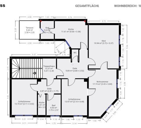 Wohnung zur Miete 800 € 3 Zimmer 82 m²<br/>Wohnfläche 2.<br/>Geschoss ab sofort<br/>Verfügbarkeit Innenstadt Neustadt Kernstadt 67433