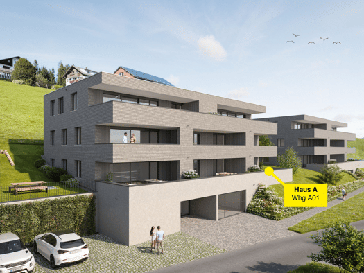 Terrassenwohnung zum Kauf - Erstbezug 489.000 € 3 Zimmer 72,4 m² Engelspitz Sulzberg 6934