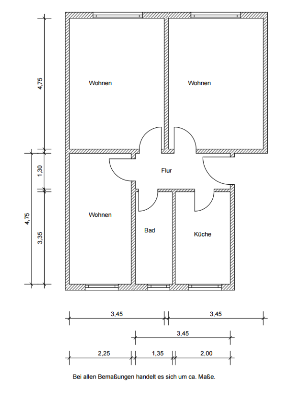 Wohnung zur Miete 385 € 3 Zimmer 59,2 m²<br/>Wohnfläche 2.<br/>Geschoss F.-C.-Weiskopf-Str. 2 Senftenberg Senftenberg 01968