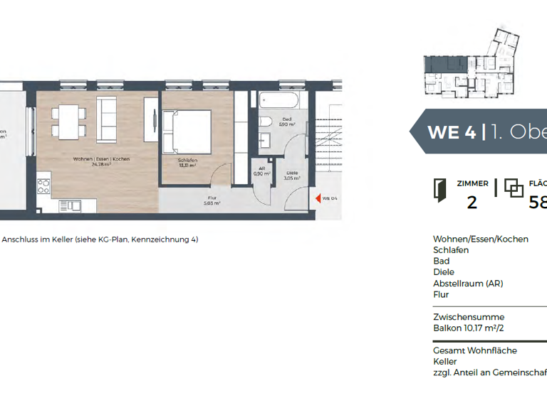 Wohnung zum Kauf - Neubau provisionsfrei 347.750 € 2 Zimmer 58,1 m² 1. Geschoss frei ab sofort Schwabacher Straße 74-76 St Leonhard Nürnberg 90439