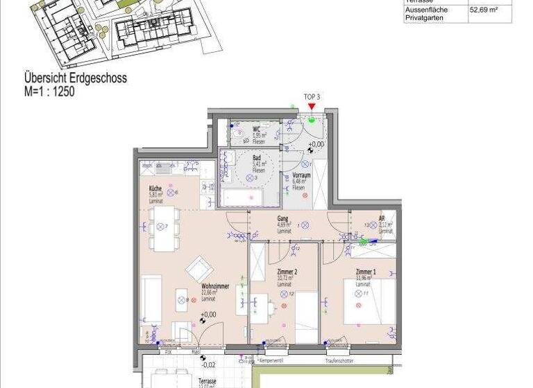 Wohnung zum Kauf - Erstbezug 282.921 € 3 Zimmer 71,8 m² EG frei ab 01.09.2026 Josefine Kuttner-Gasse Wiener Neustadt 2700