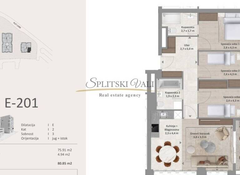Wohnung zum Kauf 8.250 € 3 Zimmer 81 m² 2. Geschoss Split