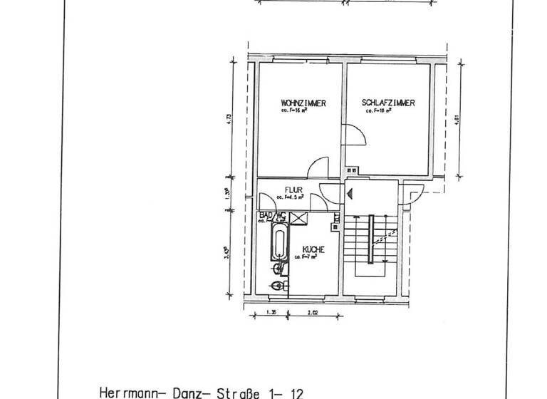 Wohnung zur Miete 270 € 2 Zimmer 46,4 m² 3. Geschoss Hermann-Danz-Straße 5 Hermsdorf 07629