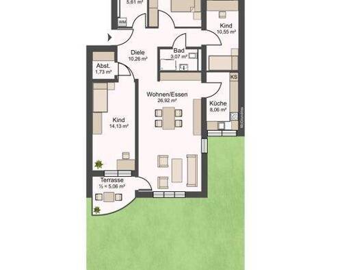 Wohnung zum Kauf 298.500 € 4,5 Zimmer 97 m² EG Steinsbergstrasse 9 e Sinsheim 74889