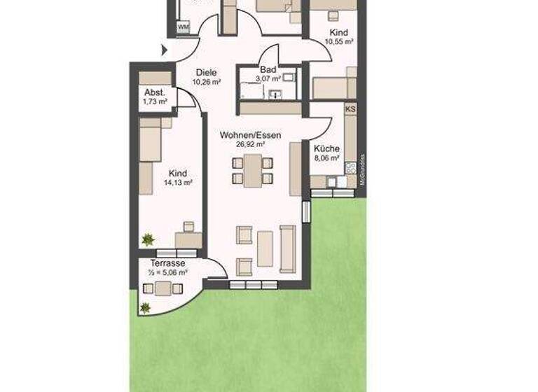 Wohnung zum Kauf 298.500 € 4,5 Zimmer 97 m² EG Steinsbergstrasse 9 e Sinsheim 74889
