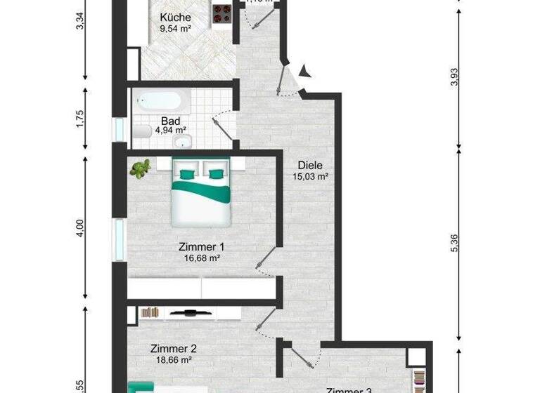 Wohnung zum Kauf provisionsfrei 429.000 € 3 Zimmer 85 m² Ost Stuttgart 70184