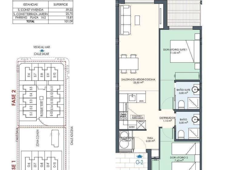 Terrassenwohnung zum Kauf provisionsfrei 334.000 € 3 Zimmer 59 m² Calle Azucena Torre de la Horadada 03191