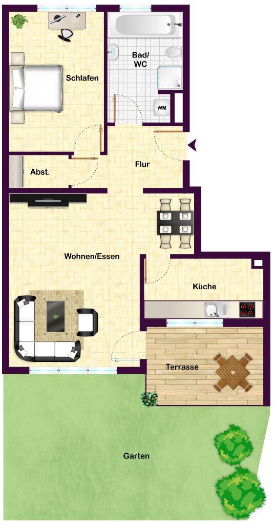 Wohnung zum Kauf 380.000 € 2 Zimmer 67,5 m²<br/>Wohnfläche EG<br/>Geschoss Cannstatt - Mitte Stuttgart / Bad Cannstatt 70372