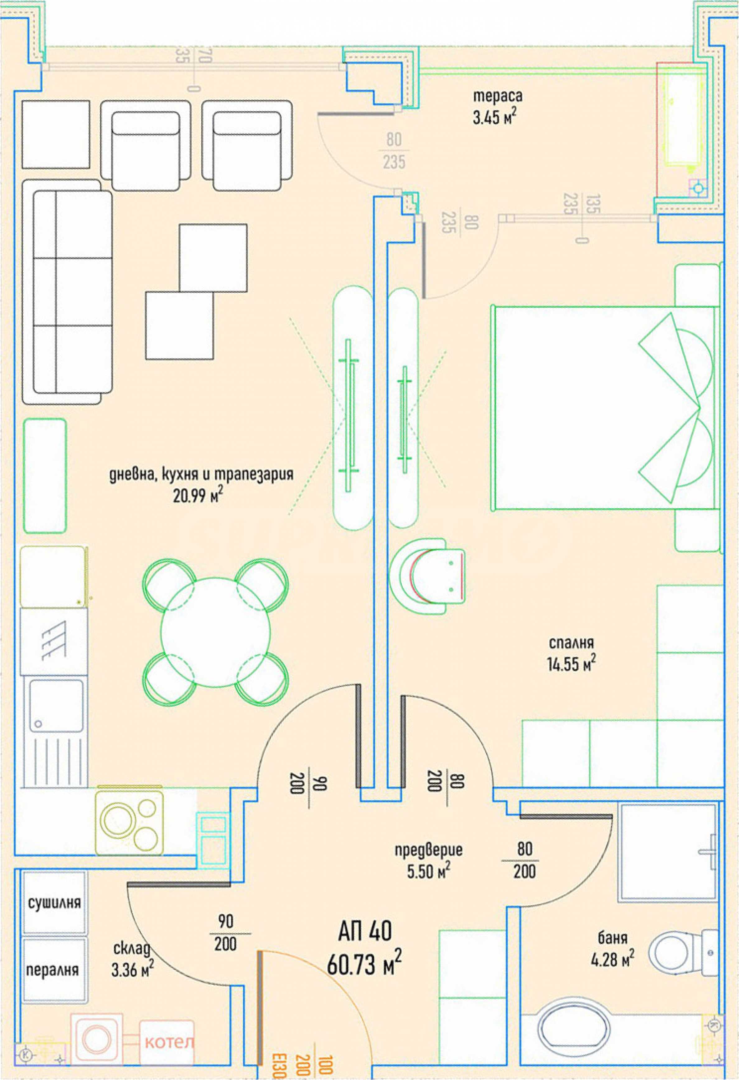 Studio zum Kauf 115.991 € 2 Zimmer 68,2 m²<br/>Wohnfläche Sofia