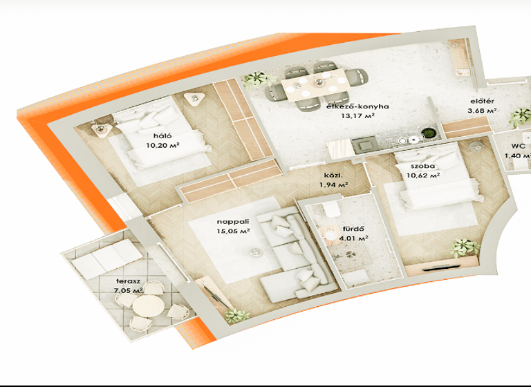 Wohnung zum Kauf 157.000 € 2 Zimmer 60 m² Csányi László utca 24 Zalacsány 8782