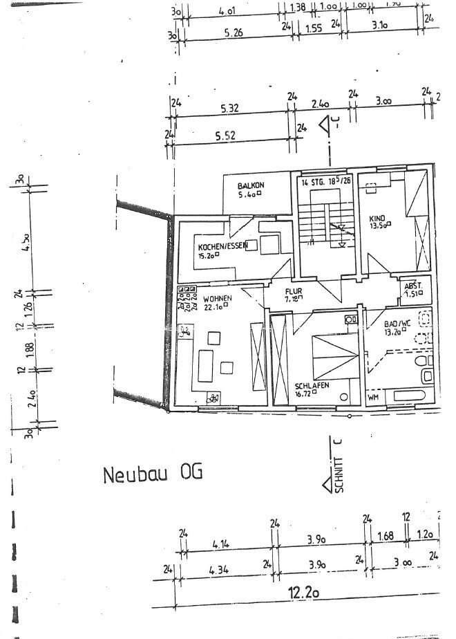 Wohnung zum Kauf 310.000 € 3 Zimmer 89,4 m²<br/>Wohnfläche 1.<br/>Geschoss Knielingen - Alt-Knielingen Karlsruhe 76187