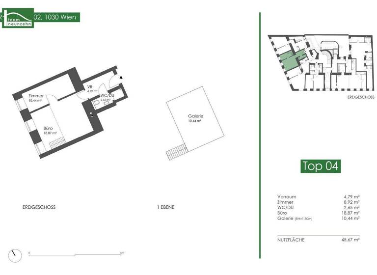 Wohnung zur Miete 1.045 € 3 Zimmer 45,7 m² EG Rennweg 102 Wien 1030