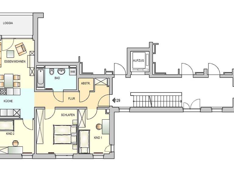 Wohnung zur Miete nur mit Wohnberechtigungsschein 626 € 4 Zimmer 83,4 m² 1. Geschoss frei ab 01.04.2026 Bossistr. 2 Grombühl Würzburg 97080