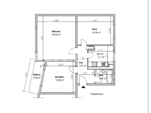 Wohnung zur Miete Tauschwohnung 800 € 3 Zimmer 80 m² 2. Geschoss Dellviertel Duisburg 47057