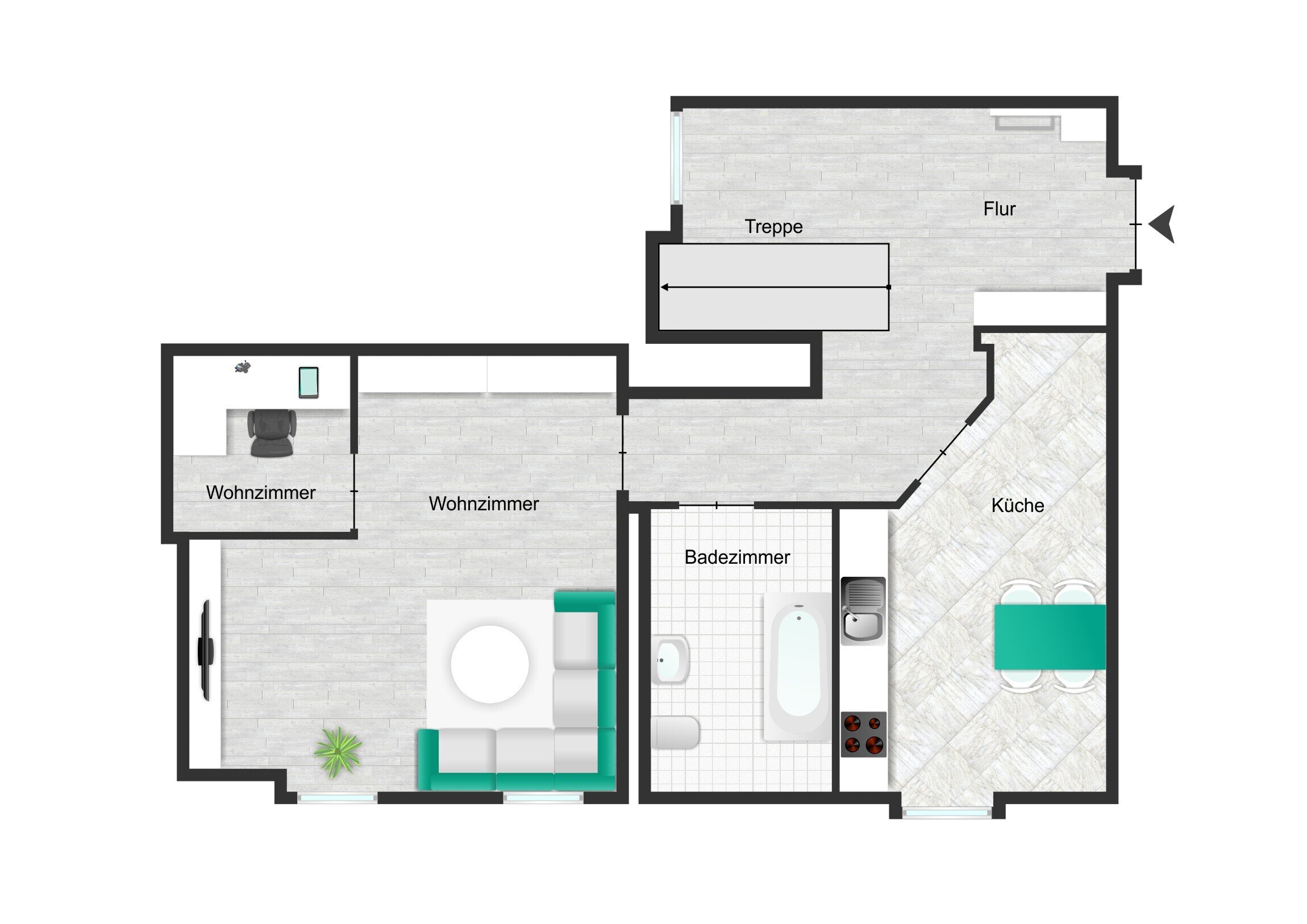 Maisonette zur Miete 600 € 3 Zimmer 96 m²<br/>Wohnfläche 3.<br/>Geschoss Aschersleben Aschersleben 06449