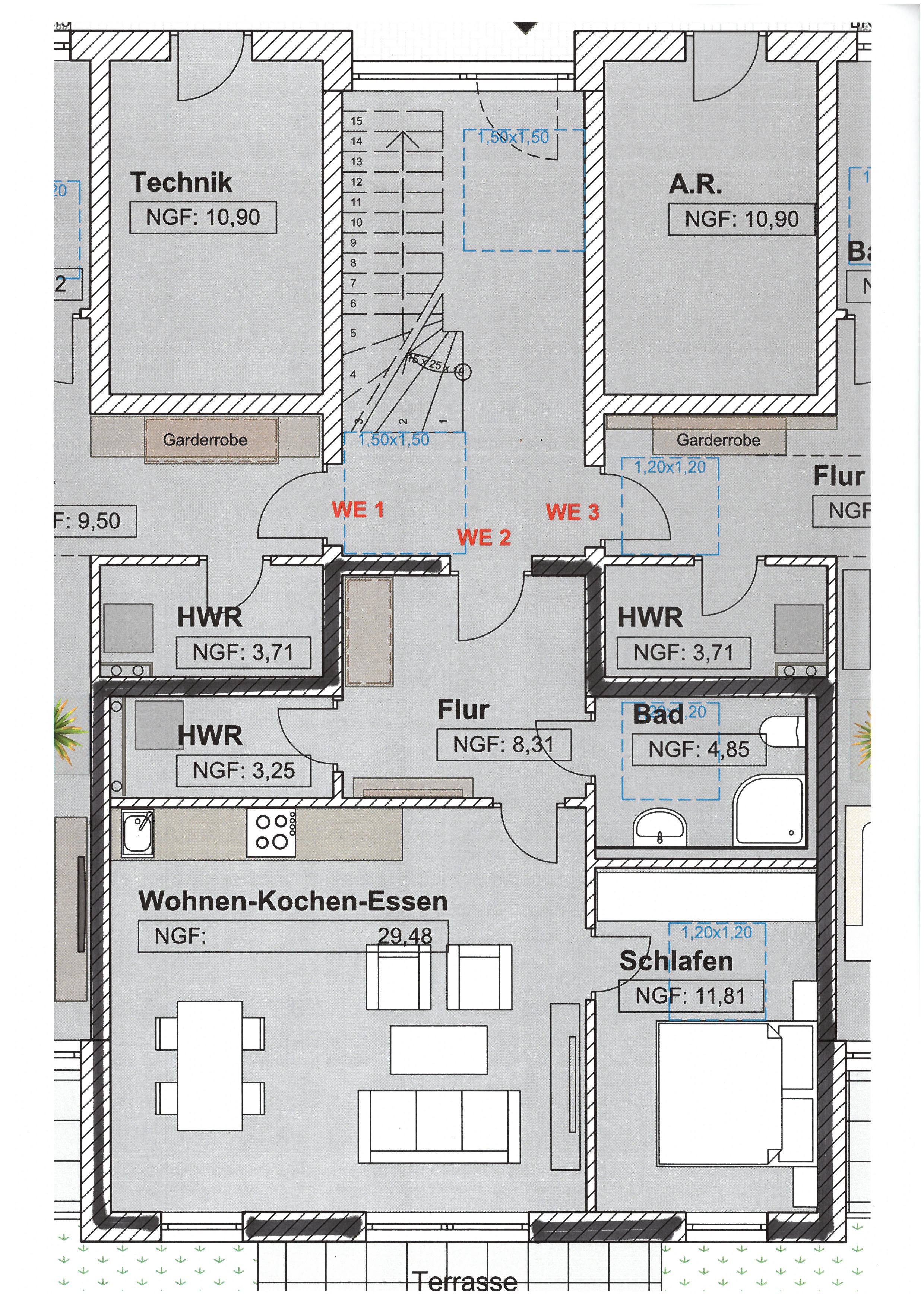 Wohnung zum Kauf provisionsfrei 176.000 € 2,5 Zimmer 62,7 m²<br/>Wohnfläche EG<br/>Geschoss Buweiler Wadern 66687