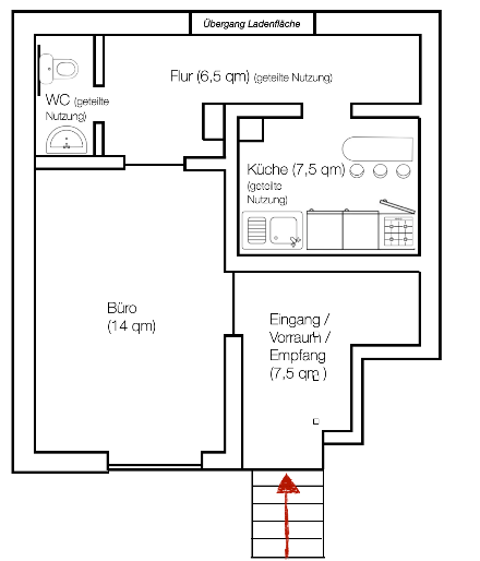 Bürofläche zur Miete provisionsfrei 850 € 38 m²<br/>Bürofläche Louisenstraße Wahlbezirk 13 Bad Homburg vor der Höhe 61348