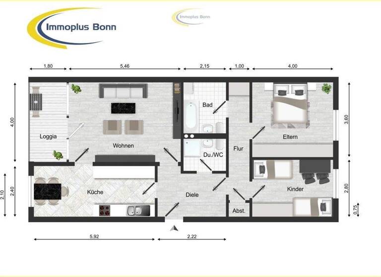 Wohnung zum Kauf 275.000 € 3 Zimmer 87 m² 5. Geschoss Beuel Bonn 53229