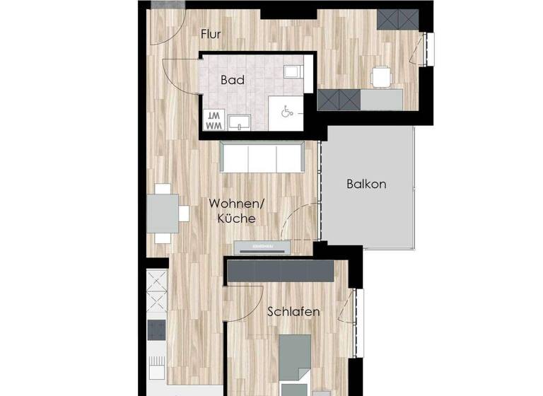 Wohnung zur Miete - Erstbezug 785 € 2 Zimmer 68,5 m² 2. Geschoss frei ab sofort Johann-Sebastian-Bach-Straße 12 Ohrdruf 99885