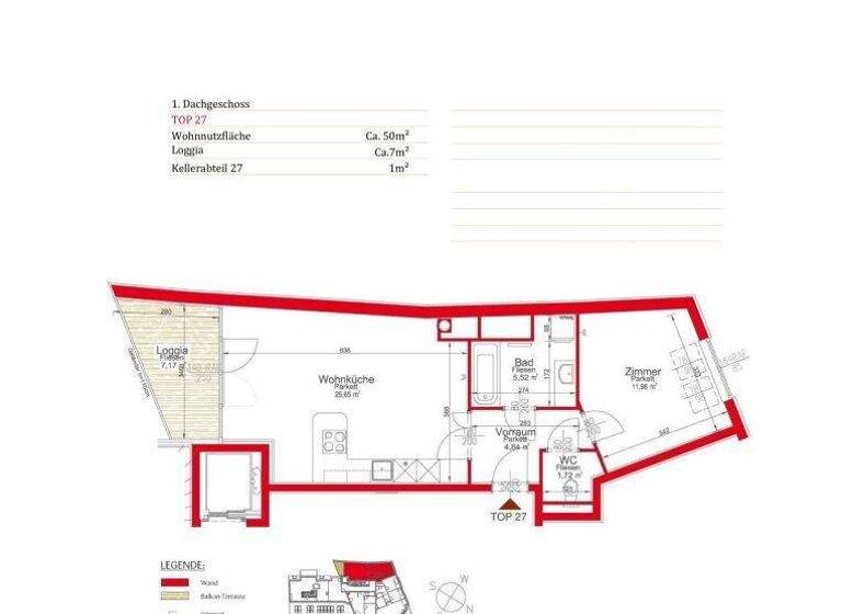 Wohnung zur Miete 785 € 2 Zimmer 49,7 m² Mariahilferstrasse Wien 1150