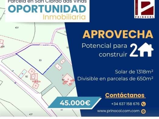 Wohn- und Gewerbegrundstück zum Kauf 45.000 € Soutopenedo 57 San Cibrao das Viñas 32910