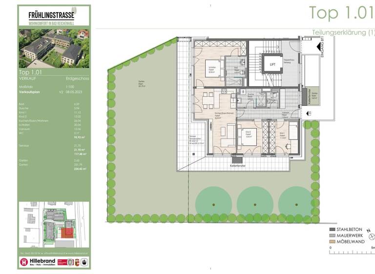 Wohnung zum Kauf 729.000 € 4 Zimmer 117,5 m² EG Frühlingstraße 30 a-c Bad Reichenhall 83435