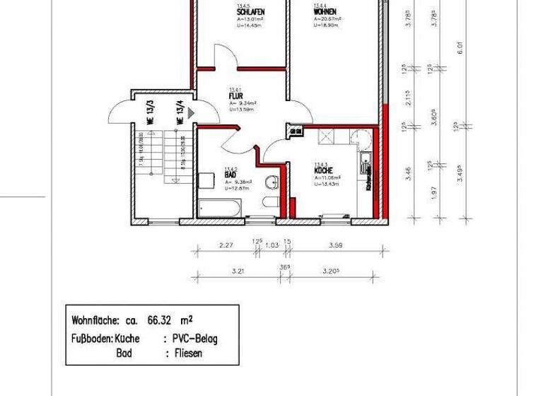 Wohnung zur Miete 488 € 2 Zimmer 65 m² 2. Geschoss H.-Beimler-Ring 13 Altdöbern 03229