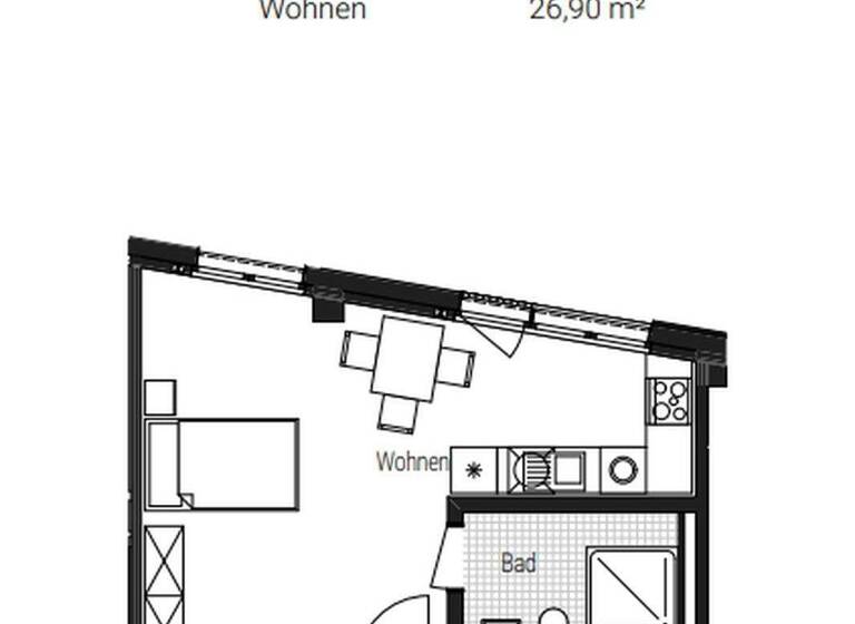 Studio zur Miete - Erstbezug 718 € 1 Zimmer 32 m² 4. Geschoss Steinbühler Straße 4-6 Tafelhof Nürnberg 90443