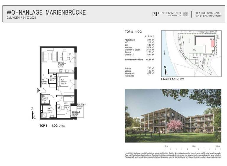 Wohnung zum Kauf - Erstbezug 466.000 € 3 Zimmer 68,5 m² Gmunden 4810