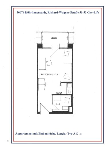 Wohnung zum Kauf 158.000 € 1 Zimmer 26 m² 3. Geschoss Richard-Wagner-Straße 51 Neustadt - Süd Köln 50674