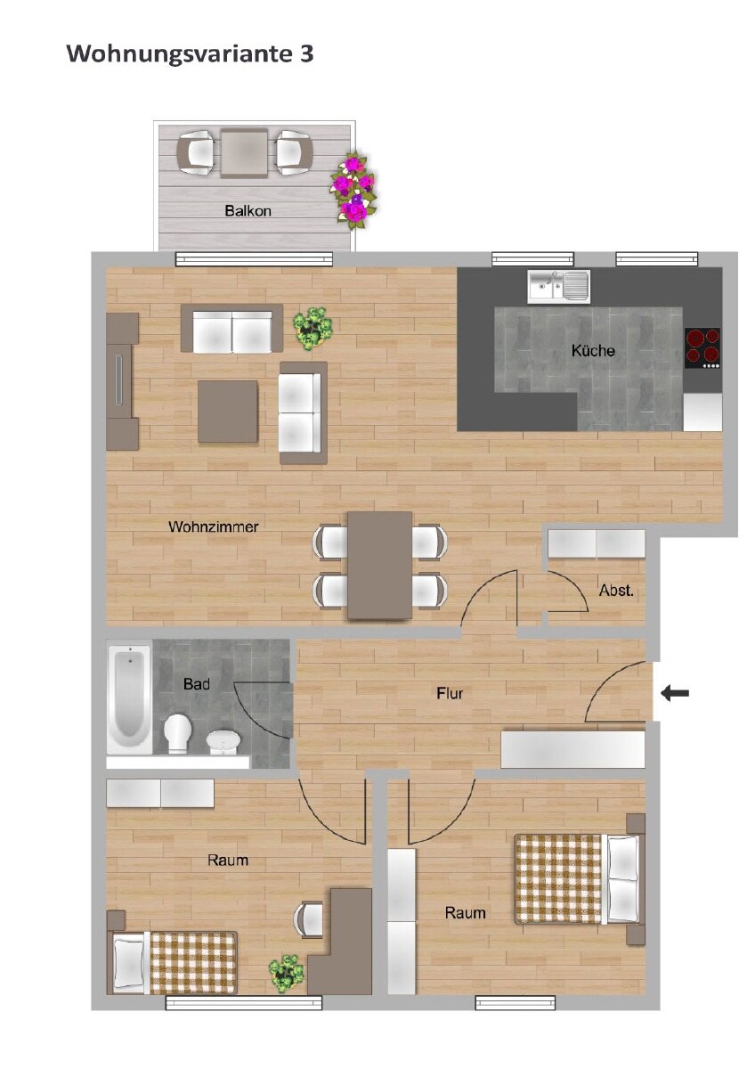 Wohnung zur Miete 893 € 3 Zimmer 98,1 m²<br/>Wohnfläche 3.<br/>Geschoss Babenhausen Babenhausen 64832