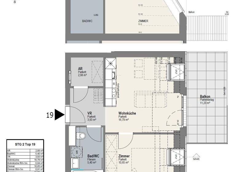 Wohnung zur Miete 620 € 2 Zimmer 41,2 m² 2. Geschoss frei ab sofort Wien 1110