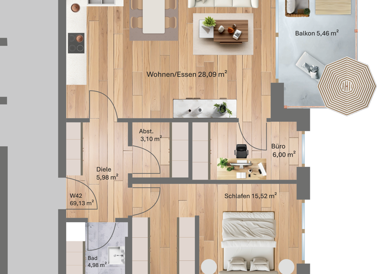 Wohnung zum Kauf - Neubau provisionsfrei 352.500 € 3 Zimmer 69,1 m²<br/>Wohnfläche 1.<br/>Geschoss ab sofort<br/>Verfügbarkeit Kirschfeldstraße 16 Töging Töging a.Inn 84513