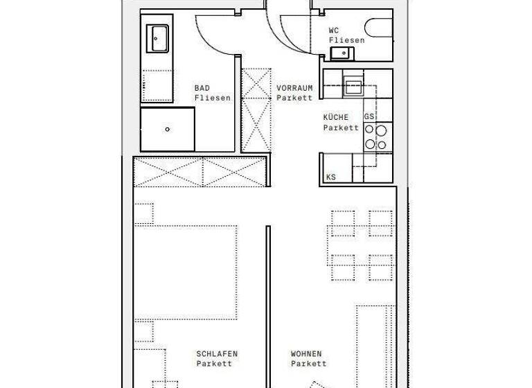 Wohnung zur Miete - Erstbezug 768 € 2 Zimmer 45,9 m² 11. Geschoss Wien 1220