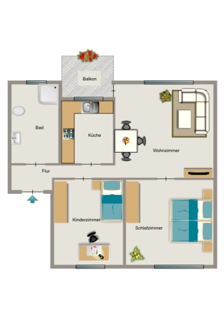 Wohnung zur Miete 481 € 3,5 Zimmer 60,1 m²<br/>Wohnfläche 1.<br/>Geschoss Wewelstraße 33 Schwarze Heide Oberhausen 46149