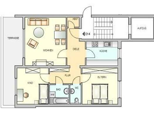 Wohnung zur Miete 558 € 3 Zimmer 74,5 m² 7. Geschoss Den Haager Straße 11 Heuchelhof Würzburg 97084