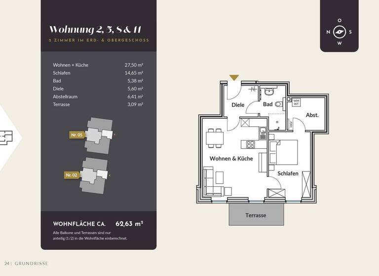 Wohnung zum Kauf provisionsfrei 323.000 € 2 Zimmer 62,6 m² EG Kurze Straße 5A Stelle 21435