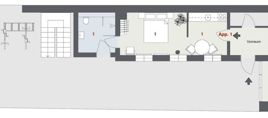 Wohnung zur Miete Wohnen auf Zeit 1.677 € 1 Zimmer 25 m²<br/>Wohnfläche ab sofort<br/>Verfügbarkeit Ostwall Südring Krefeld 47798