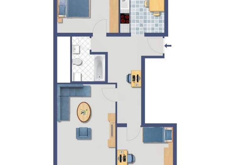 Wohnung zum Kauf provisionsfrei 269.500 € 3 Zimmer 72,7 m² 1. Geschoss Durlacher Allee 27 Oststadt Karlsruhe 76131