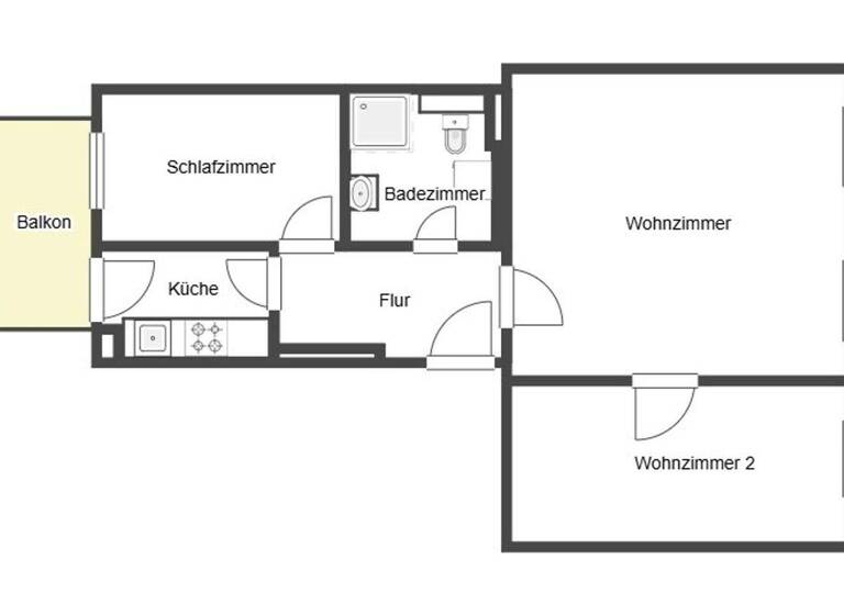 Wohnung zum Kauf 114.250 € 3 Zimmer 45,5 m² 1. Geschoss Krämpfervorstadt Erfurt 99085