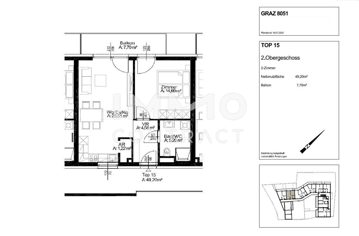 Wohnung zur Miete 577 € 2 Zimmer 49,2 m²<br/>Wohnfläche 2.<br/>Geschoss 01.12.2024<br/>Verfügbarkeit Wiener Straße 197c Gösting Graz 8051