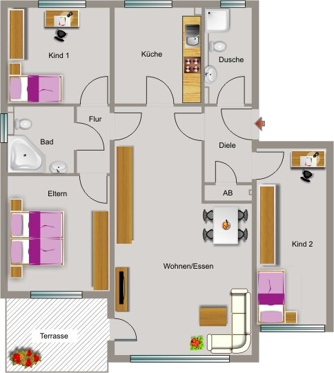 Wohnung zur Miete nur mit Wohnberechtigungsschein 370 € 4,5 Zimmer 81,2 m²<br/>Wohnfläche 2.<br/>Geschoss Weinstraße 36 Alsdorf Alsdorf 52477